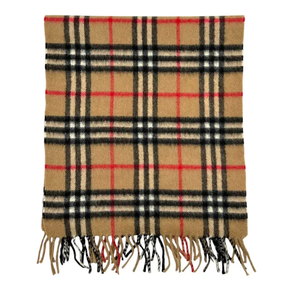 Burberry Classic Nova Check Plaid Cashmere Scarf - Picture 2 of 3